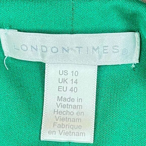 London Times Sleeveless Leaf Tropical Dress 10 - Picture 5 of 10